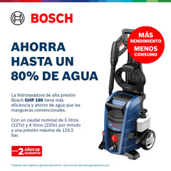 Hidrolavadora, GHP 180, 1800 PSI, 127V, Con Manguera 5 mts, Ref 0600910CG0, Marca Bosch (Bajo Pedido)