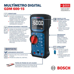 Multímetro Digital, TRMS GDM 600-15, Ref 0601077300?, Marca Bosch (En Stock)