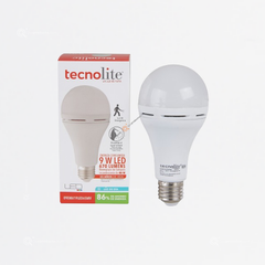 LED Bulbo Emergencia 9W E27, 6500K, 670 lm, 160G, 100-240V, Ref 09EMA19LED65MV, Marca Tecnolite (Bajo Pedido)