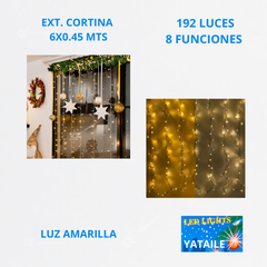 Ext. Nav Cortina LED, 8 Fun, 192L, L. Amarilla, Cable Trans, 6 mts, IP20, Ref 1330, Marca Yataile (Bajo Pedido)