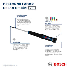 Juego Destornilladores Precisión X6, PH X2/SL X4, Ref 1600.A03.9PL-000, Marca Bosch (Bajo Pedido)