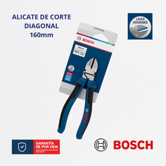 Alicate de Corte Diagonal 160 mm, Mango Multicomponente, Ref 1600.A03.9RD-000, Marca Bosch (Bajo Pedido)