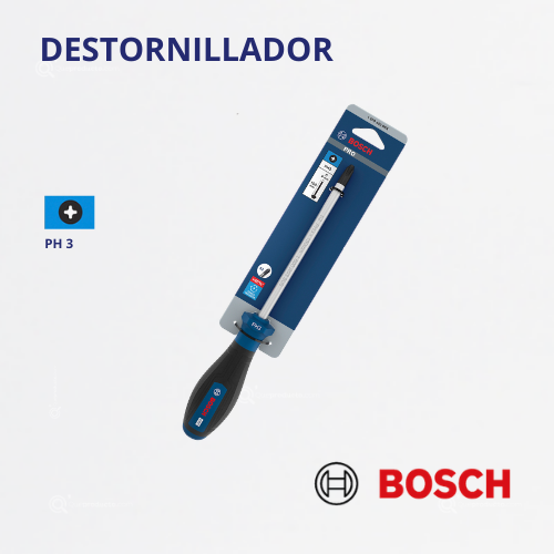 PRO Destornillador/Atornillador En Cruz PH3 x 150 mm, Ref 1600.A03.9RX-000, Marca Bosch (Bajo Pedido)