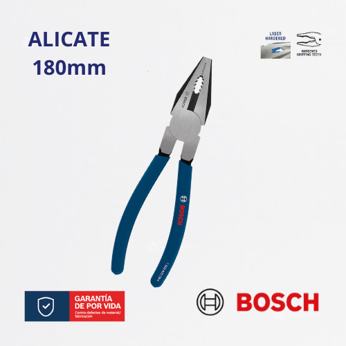 Alicate Multifunción 180 mm, Mango Antideslizante, Ref 1600.A03.DN0-000, Marca Bosch (Bajo Pedido)