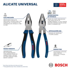 Alicate Multifunción 180 mm, Mango Multicomponente, Ref 1600.A03.9RC-000, Marca Bosch (Bajo Pedido)
