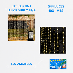 Ext. Nav Cortina Lluvia LED, 544L, L. Amarilla, Cable Trans, 10X1 mts, IP20, Ref 2005, Marca Yataile (Bajo Pedido)