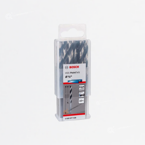 Broca Para Metal HSS-PointTeQ, 1/4", CajaX10, Ref 2608577328, Marca Bosch (En Stock)