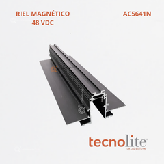 Riel Magnético 1m Incrustar Negro, 48VCD, Ref AC5641N, Marca Construlita (Bajo Pedido)