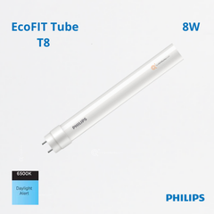 LED ECOFIT Tubo 1E T8 600mm, 8W, 6500K, 900 lm, Ref 929003561711, Marca Philips (En Stock)