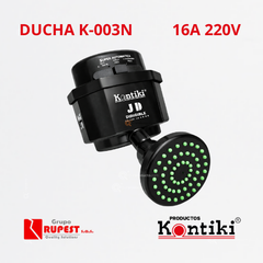 Ducha Eléctrica D. Negra, 16A, Selector Manual 3 Temp, IP44, 220 V, Ref K-003N, Marca Kontiki (Bajo Pedido)