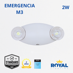 LED Luminaria de emergencia 2W, 6500K, 100-240V, Ref M3, Marca Royal Lighting (En Stock)