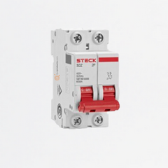 Interruptor Breaker R. DIN Mini TM 63A 2P, Curva C 6kA, Ref SDZD62C63, Marca Steck (Bajo Pedido)