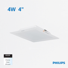 LED Panel Cuadrado DN058B LED4 4W, Incru 4", 4000K, 400 lm, 110-240V, Ref 911401800788, Philips (Bajo Pedido)