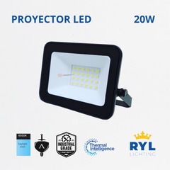 LED Reflector/Proyector 20W, 6500K, 120G, 2000 lm, IP65, 100-270V, Ref YFPNB20, Marca Royal Lighting (En Stock)