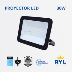 LED Reflector/Proyector 30W, 6500K, 120G, 3000 lm, IP65, 100-270V, Ref YFPNB30, Marca Royal Lighting (En Stock)