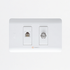 Toma Teléfono Americana 4 hilos (RJ11) + TVA, Ref 15066TA4TVA, Marca DUOMO-EXE (O)