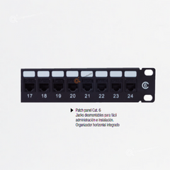 patch panel 1U Categoría 6, 24 puertos, Ref NPP624-0624, Marca Powest (Bajo Pedido)