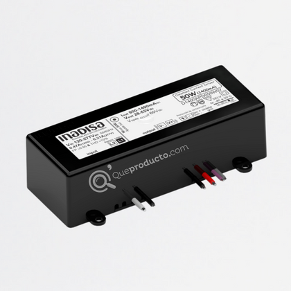 LED Driver DIM 50W, 800-1400mA, Output 28-52 Vdc, 120-277 Vac, Ref DE1400APD050W07, Marca Inadisa