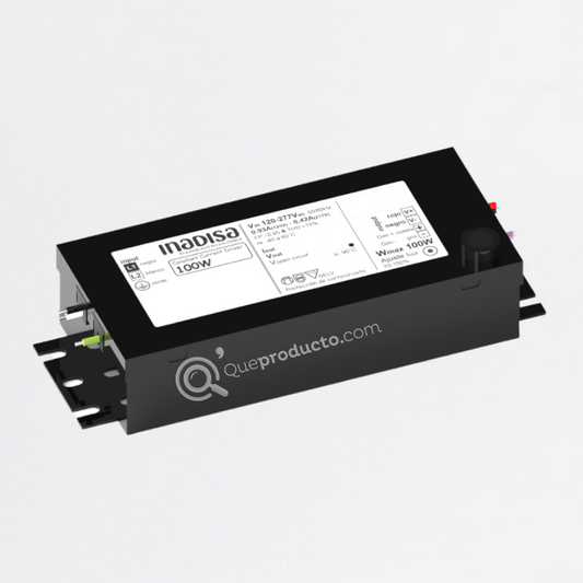 LED Driver DIM 100W, 500-1050mA, Out 72-143 Vdc, 120-277 Vac, Ref DE1050AD100W07, Marca Inadisa (Bajo Pedido)