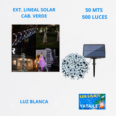 Ext. Nav Lineal LED Solar, 500L, L. BLanca, Cable Verde, 50 mts, IP65, Ref 1551, Marca Yataile (Bajo Pedido)