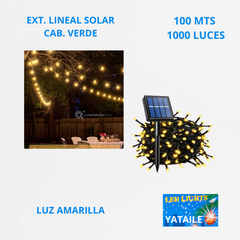 Ext. Nav Lineal LED Solar, 1000L, L. Amarilla, Cable Verde, 100 mts, IP65, Ref 1555, Marca Yataile (Bajo Pedido)