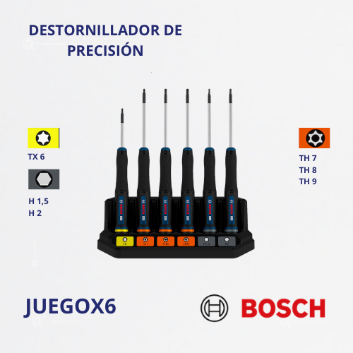 Juego Destornillador/Atornillador X8, TX X1/TH X3/H X2, Ref 1600.A03.9PM-000, Marca Bosch (Bajo Pedido)