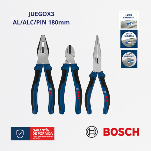 Juego Alicates X3 M,L,D, Mango Multicomponente, Ref 1600.A03.9RF-000, Marca Bosch (Bajo Pedido)
