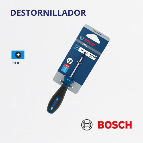 PRO Destornillador En Cruz PH0 x 60 mm, Ref 1600.A03.9RU-000, Marca Bosch (Bajo Pedido)