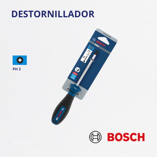 PRO Destornillador En Cruz PH2 x 100 mm, Ref 1600.A03.9RW-000, Marca Bosch (Bajo Pedido)