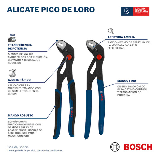 Alicate Extensible X2, Mango Antideslizante, Ref 1600.A03.DN6-000, Marca Bosch (Bajo Pedido)