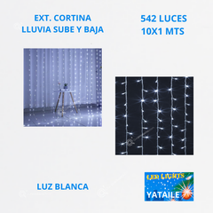 Ext. Nav Cortina Lluvia LED, 544L, L. Blanca, Cable Trans, 10X1 mts, IP20, Ref 2006, Marca Yataile (Bajo Pedido)