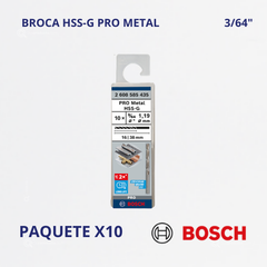 Broca Para Metal HSS-G Pro Metal, 3/64", CajaX10, Ref 2608.585.435-000, Marca Bosch (Bajo Pedido)