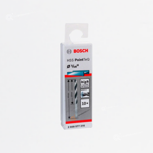 Broca Para Metal HSS-PointTeQ, 1/16", CajaX10, Ref 2608577316, Marca Bosch (Bajo Pedido)