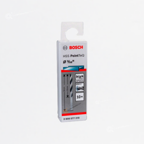 Broca Para Metal HSS-PointTeQ, 3/32", CajaX10, Ref 2608577318, Marca Bosch (En Stock)