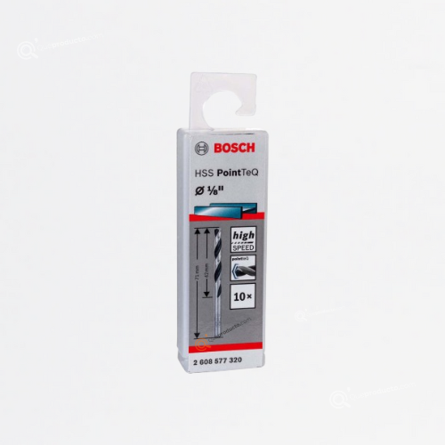 Broca Para Metal HSS-PointTeQ, 1/8", CajaX10, Ref 2608577320, Marca Bosch (En Stock)