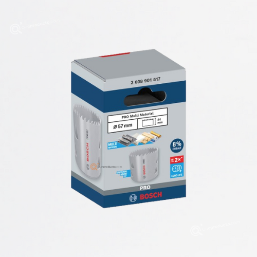 Sierra copa PRO Bimetalica, Cobalto 8%, 57 mm, 2-1/4", Ref 2608901517, Marca Bosch (Bajo Pedido)