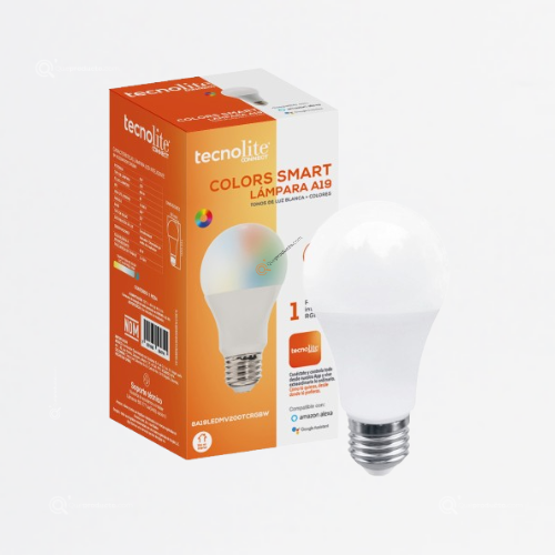 LED Bulbo Smart 8W E27, 2700/6500k/RGB, 800 lm, 127V, Ref 8A19LEDMV200TCRGBW, Marca Tecnolite (Bajo Pedido)
