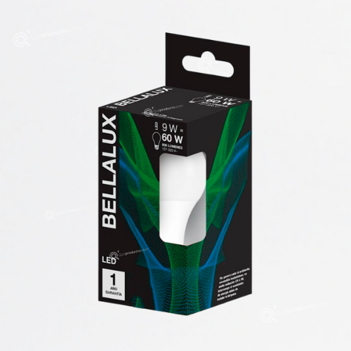 LED Bulbo 9W E27, 3000K, 806 lm, IP20, 120V, Ref 7022981, Marca Bellalux (Bajo Pedido)