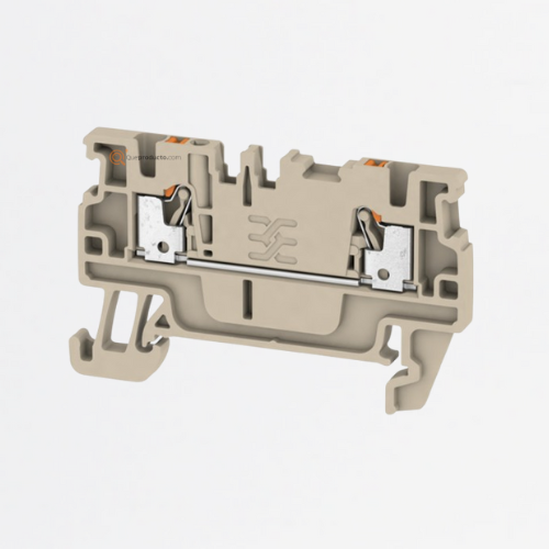 Borne de paso, PUSH IN, A2C 1.5 mm², 500V, 17.5A, Beige oscuro, Ref 1552790000, Marca WeidMüller (Bajo Pedido)