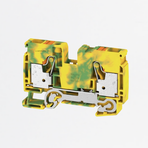 Borne de tierra, PUSH IN, A2C 10 mm², Verde/amarillo, Ref 2490440000, Marca WeidMüller (Bajo Pedido)