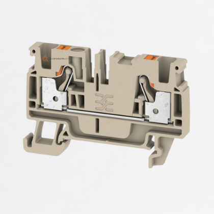 Borne de paso, PUSH IN, A2C 4 mm², 800 V, 32 A, Beige oscuro, Ref 2051180000, Marca WeidMüller (O)