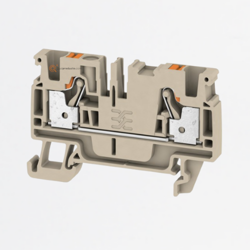 Borne de paso, PUSH IN, A2C 4 mm², 800 V, 32 A, Beige oscuro, Ref 2051180000, Marca WeidMüller (Bajo Pedido)