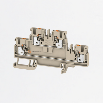 Borne de paso, PUSH IN, A2T 2.5 mm², 800 V, 24 A, Beige oscuro, Ref 1547610000, Marca WeidMüller (O)