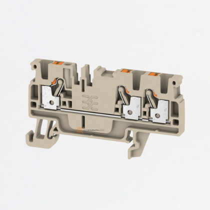 Borne de paso, PUSH IN, A3C 2.5 mm², 800 V, 24 A, Beige oscuro, Ref 1521740000, Marca WeidMüller (O)