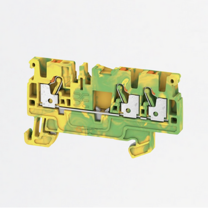 Borne de tierra, PUSH IN, A3C PE 2.5 mm², Verde/amarillo, Ref 1521670000, Marca WeidMüller (O)