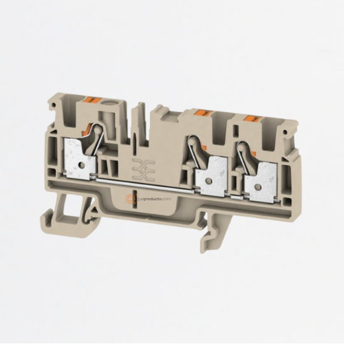 Borne de paso, PUSH IN, AC3 4mm², 800V, 32A, Beige oscuro, Ref 4050118411546, Marca WeidMüller (Bajo Pedido)