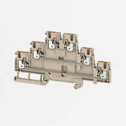 Borne de paso, PUSH IN, 2.5 mm², 800 V, 24 A, Beige oscuro, Ref 2428530000, Marca WeidMüller (O)