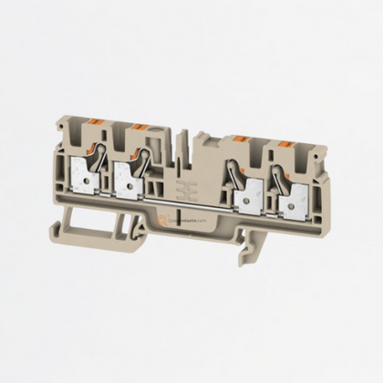 Borne de paso, PUSH IN, A4C 4 mm², 800 V, 32 A, Beige oscuro, Ref 2051500000, Marca WeidMüller