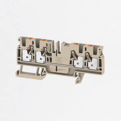 Borne de paso, PUSH IN, A4C 4 mm², 800 V, 32 A, Beige oscuro, Ref 2051500000, Marca WeidMüller (O)