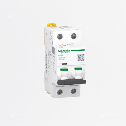 Interruptor Breaker TM Acti 9 Riel, 2P, 40A, Curva C, Ref A9F74240, Marca Schneider (Bajo Pedido)